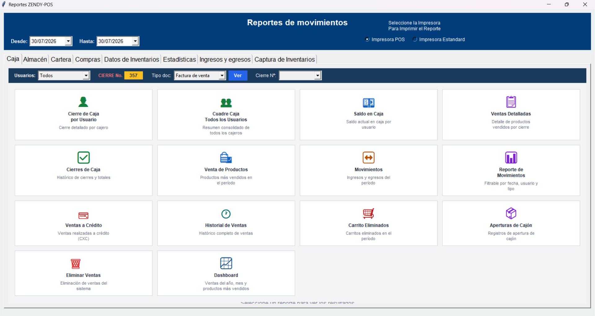 Reportes ZENDY-POS